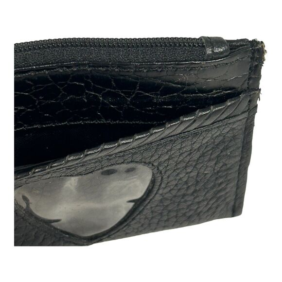 Brighton Black Leather Heart ID Coin Change Purse Credit Card Zip Top - Picture 7 of 9
